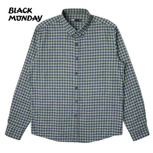 BLACKMONDAY easy-care plaid shirt men's long-sleeved spring and autumn business anti-wrinkle no-iron casual shirt