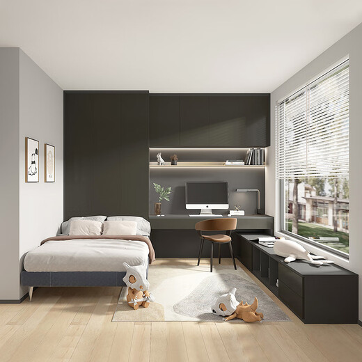 Sophia Wardrobe Bedroom Wooden Furniture Integrated Large Wardrobe Aluminum Door Frame Swing Door Wardrobe Cloakroom Customization Membership Premium