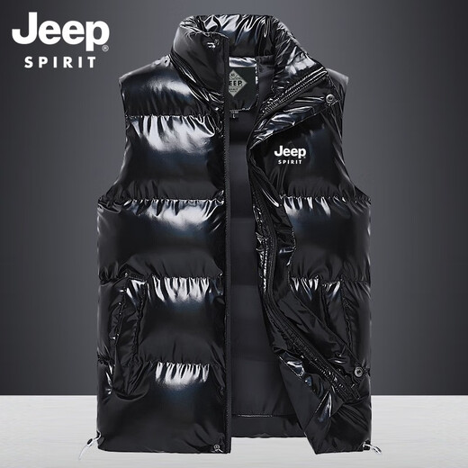 JEEP SPIRIT马甲男棉衣马甲男秋冬坎肩休闲加厚保暖背心男士棉服户外防风外套 683蓝色 XXXL