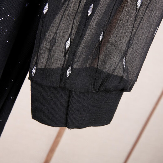
Shanidoluo large size women's dress spring new style fat mm temperament plus obese people look slimming style waist-covering skirt 16759 16759-Black XL Recommended 110-130Jin [Jin equals 0.5 kg] to wear