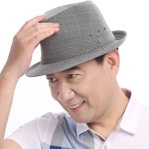 卡若登新品老年人夏天亚麻帽子男春夏天太阳帽沙滩遮阳防晒凉帽夏天中老年爸爸草帽亚麻礼帽 卡其色 大号59厘米