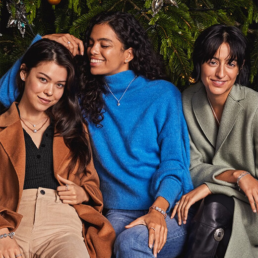 PANDORA Shining Stars Arching Blue Moon Heart-Shaped Necklace Girl Birthday Gift for Girlfriend 50cm 1