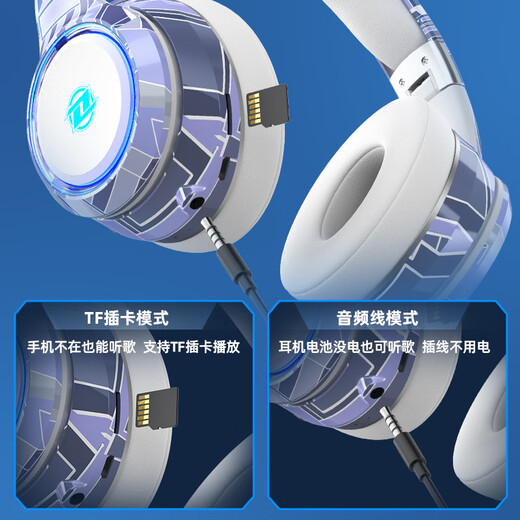 索尼（SONY）同型号电竞蓝牙耳机头戴式高颜值可插卡折叠重低音有线无线通用游戏耳麦适用索尼 国潮白【蓝牙5.2芯片 劲爆之音】 1000毫安大 套餐三 加32G内存卡+歌曲
