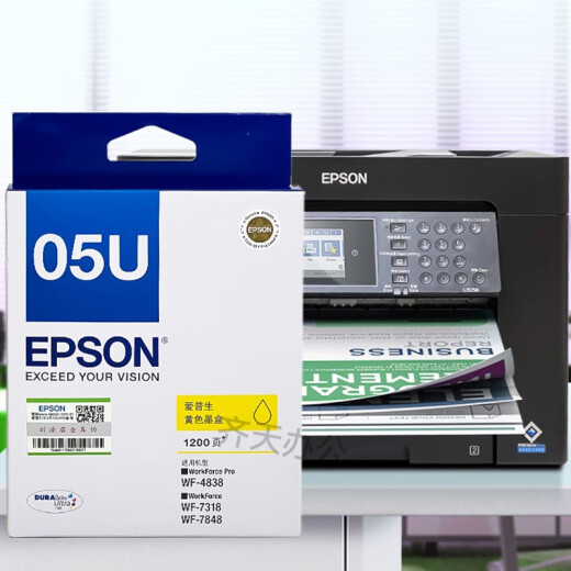 Epson Ink Cartridge WF4838 Original Ink WF-7318 Black 05N Ink WF7848 Printer T05U Ink Cartridge T05N1/05U Color [For WF7848/7318]