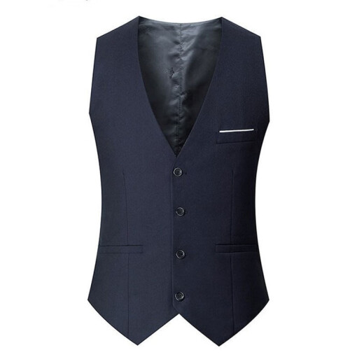 Zuosike Men's Suit Vest Korean Style Slim Vest Autumn Thin Trendy Casual Style Small Vest Men Gray Four Buttons 2XL (130-145Jin [Jin equals 0.5 kg])