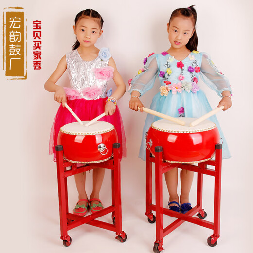 蒲恋牛皮鼓大鼓儿童玩具鼓幼儿园小鼓0—3岁锣鼓镲打击乐器 5寸牛皮鼓+大镲~