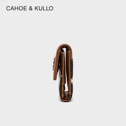 CAHOE KULLO official wallet women's short 2025 new women's card bag clutch bag women's multi-card slot niche coin purse women brown-CK birthday gift for girlfriend