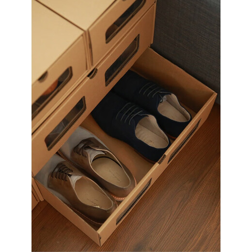Fantasy transparent kraft paper shoe box storage box drawer-type paper box shoe dormitory storage artifact 20 pieces 0x0x0m A point women's shoes universal 30-40 size 20 pieces