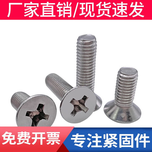 Bingneng 316 stainless steel countersunk head screw cross recessed flat head machine bolt extended machine wire screw GB819 fastener M2.5*22 50 pieces