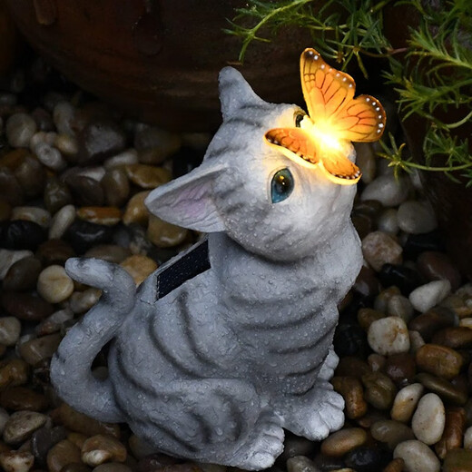 Shiyan Solar Garden Light Creative Simulation Zoo Forest Ornament Garden Landscape Light Outdoor Waterproof Decorative Light Yellow Round Owl
