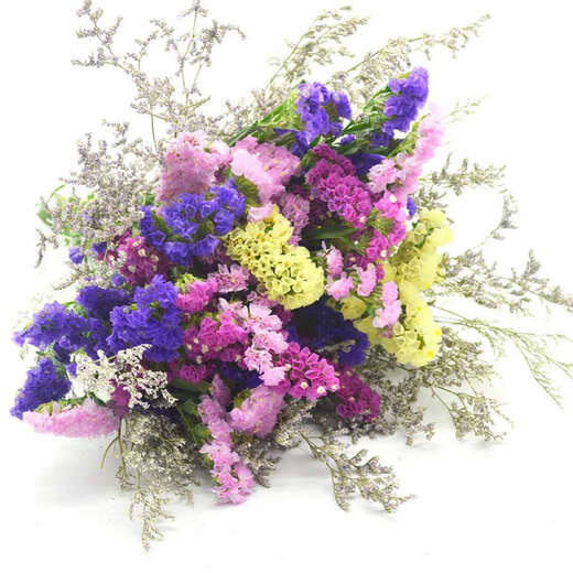AIMAN Yunnan Flowers Dried Flower Bouquet Forget-Me-Not Lover Grass Combination Starry Living Room Real Flowers Flower Arrangement Home Furnishings Purple Pink Yellow Red + Grass + Crystal About 30 pcs