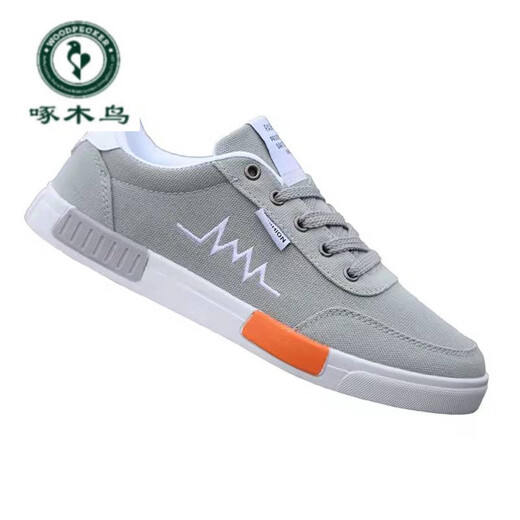 
Woodpecker men's shoes 2024 canvas shoes summer new breathable men's casual shoes versatile sports shoes 6167 gray mesh 41