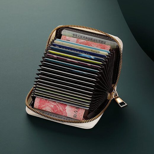 万佳臻创意浮世绘艺术卡包女小巧多卡位大容量防消磁防盗刷证件夹零钱包 神纳川冲浪里【18卡+2零钱位】