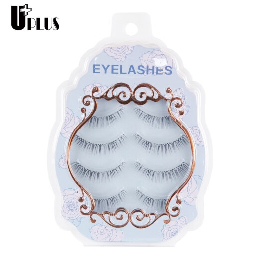 Youjia UPLUS Japanese style sharpened eye tail lengthened cross style artificial false eyelashes 4 pairs (new and old styles random hair eyelashes eyelash grafting natural curling nude makeup)