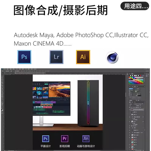 UG programming 3DMAX rendering CAD drawing PS graphic designer 3D SW drawing desktop assembly computer host set of ten i9-14900HX丨32G丨16G independent display computer host + 24-inch professional monitor