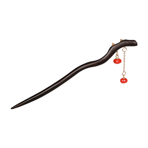 Zhuishi Black Sandalwood Hairpin Ancient Style Tassel Stepping Wooden Hairpin Chinese Style Simple and High-end Updo Mid-Autumn Festival Gift Yihonglou No Specifications