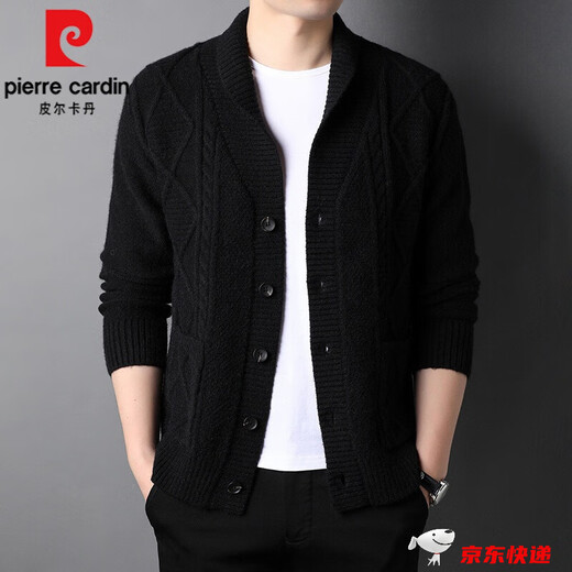 Pier Cardin Haut-glissé des vêtements masculins pour hommes en tricot en tricot pour hommes, printemps et automne, veste lâche en laine en laine Pull tricoté pour hommes Khaki 165 / m