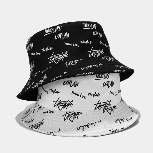 GLO-STORY sun hat for men and women, letter embroidered fisherman hat, literary, casual and versatile double basin hat for men, sun hat for all seasons