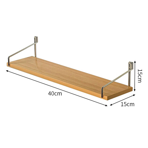 Ou Runzhe wall storage rack one-word storage rack no punching wall-mounted set-top box storage rack log color 40cm single