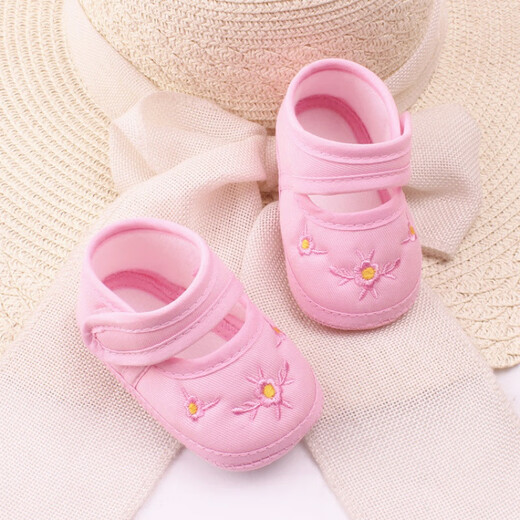Midur baby soft sole foot protection cover cloth shoes summer and autumn 0-6 months old newborn full-month baby does not lose shoes embroidered toddler shoes red (embroidered shoes) size 11 S (inner length 10.5cm recommended 0-6 months