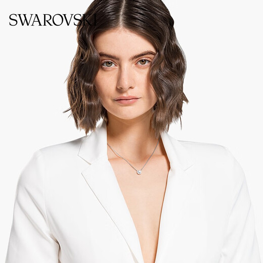 Swarovski (SWAROVSKI) Una necklace for women, pure and elegant pendant, light and luxurious, gift for girlfriend, 125th anniversary, platinum-plated 5567931