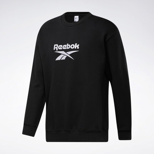 Reebok锐步情侣款CREW基础LOGO经典加厚长袖卫衣套头衫GU3873 GU3883_黑色 A/XS