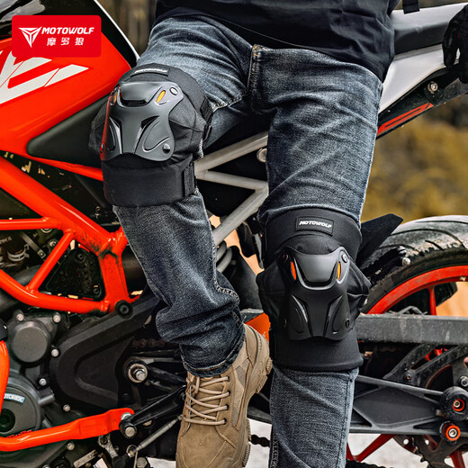 MOTOWOLF winter velvet motorcycle knee pads to keep warm and windproof, electric vehicle riding protective gear, motorcycle cold protection leg protection, rider equipment