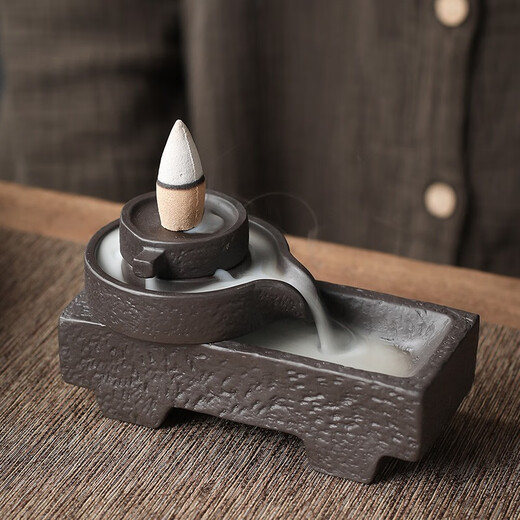 Yuxuan creative purple clay tea pet backflow incense burner ornaments time to run handmade high-quality fortune tea table tea play detachable time to run backflow incense burner - flat