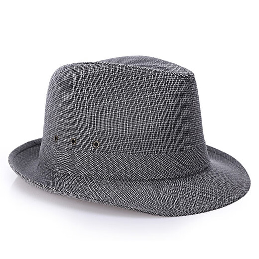 Changyin Summer summer cool hat men's hat top hat sun hat linen jazz hat spring and autumn linen beige slightly small 57 cm