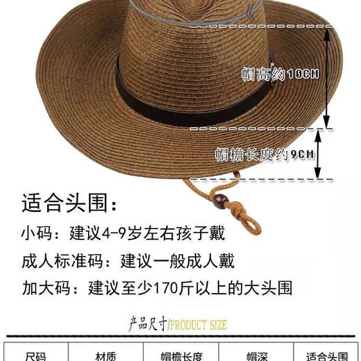Aomelahoma Sun Protection Sommer Herren Strohhut Faltbarer Cowboyhut Outdoor Sonnenhut Strand Hut Großer Krempe Hut Travel Hut Männer faltbare Strohhut-Kaffee Farbe