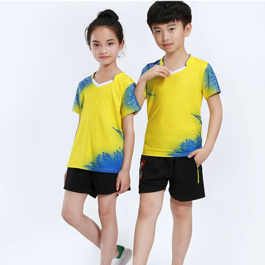 New Children's Badminton Uniformanzüge für Männer und Frauen Grund- und Sekundarschüler Trainingwettbewerbe Bingbing Uniformen Gesprächte gedruckte Kinderuniformen für Uniformen von Teenagern und Kindervolleyballuniformen, die schnell atmungsaktivtrocknen und schweißtreibende 3879b Mädchen rotes Kurzrock 2xl