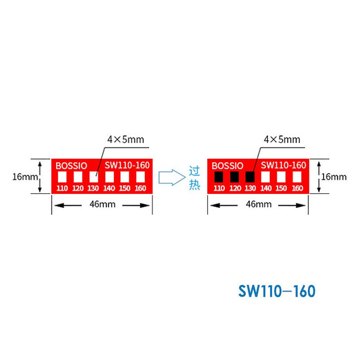 XMSJSW-80不可逆测温纸变色示温贴片温度贴纸热敏试纸感温标签 SW60-8 SW-12035片/张