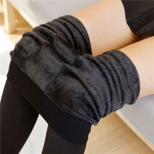 Menodan leggings for women to wear as outerwear in winter, imitation lamb plus velvet warm yoga cotton pants, invisible slimming light leg artifact, black foot 70-140Jin Jin is equal to 0.5kg, 300g plus velvet, thickening 5 to minus 10 degrees