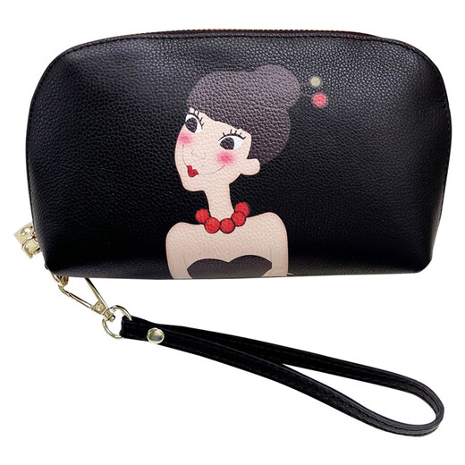 Sephren 2024 summer new genuine leather handbag for women small bag holding soft cowhide fashion printed large capacity coupon wallet handbag cartoon 1