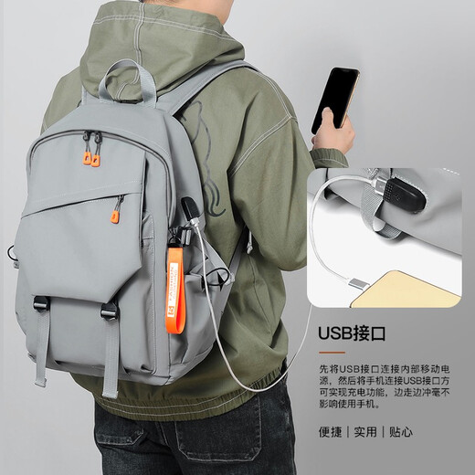 Cooler Rucksack für Herren -Rucksack große Kapazität Junior High School College Schulbeutel Geschäftsreise Tasche 15,6 Zoll Computerbeutel grau [75% Auswahl]