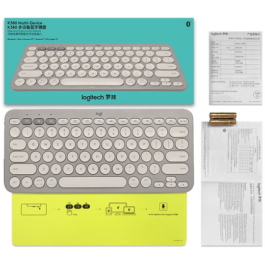 Logitech K380 Bluetooth keyboard wireless keyboard mouse set internet celebrity girl office laptop mobile phone iPad tablet MAC keyboard office supplies Keni rabbit Brown bear [multi-device portable Bluetooth] K380 gray