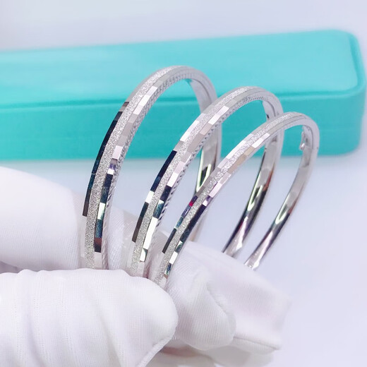 Heye explosive pt950 platinum bracelet, imperial concubine oval open bracelet for women, women's platinum, frosted bright surface, 9.52g, size 54, 3.5mm wide, invisible buckle