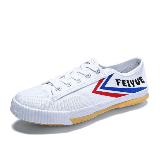 Feiyue men's canvas shoes low-top men's and women's retro classic casual track and field shoes classic white shoes sports sneakers white 40 (one size larger)