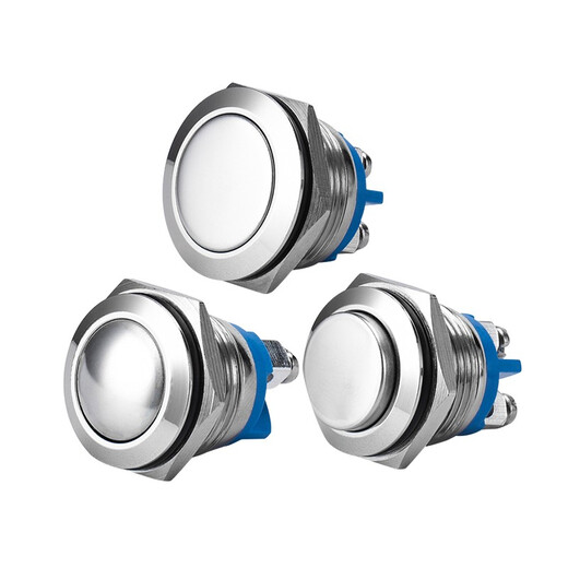 Metal push button switch 8/10/12/16/19/22MM self-resetting self-locking waterproof with indicator light small start stop button switch 19MM ring with light self-resetting (plug-in included) Order remarks voltage and color