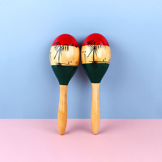Drei-Farben Kokosnussbaum Sand Hammer Frühschulbildung Percussion Instrument Sandball Kinder Drei-Farben Kokosnussbaum Sand Hammer Drei-Farben Kokosnussbaumand Hammer 24 cm (1 Paar)
