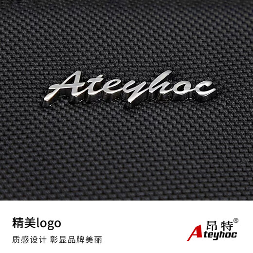AteyHoc Business Handtasche Schwarzer Männer professioneller Pendler Büro Informationen Storage Computer Bag Custom Meeting Bag Tippen Support Logo Druck 869 Schwarz (Größe: 380*290*70 mm)