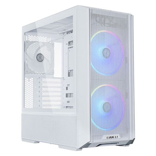LIANLI联力 L216R电脑主机箱  白色 /标配3把风扇/360水冷位/竖装显卡/一体式网孔面板