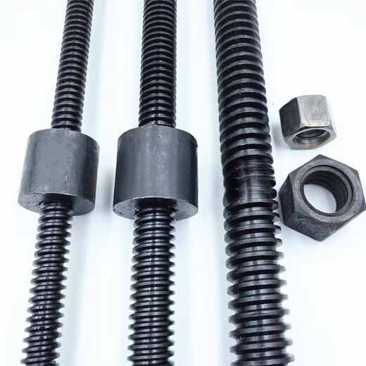 Jieyunmao No. 45 steel trapezoidal screw nut, coarse tooth T-type screw set, positive wire, reverse tooth, right-hand left-hand thread, positive wire 100*10*1 meter, 1 piece, 2 hexagonal nuts