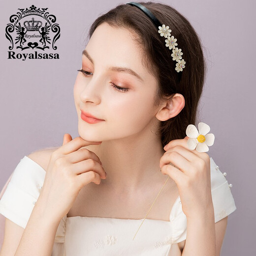 Royal Salsa Korean hairband hair accessories hairband face wash headband imitation crystal hairpin bangs press hairpin clip head jewelry gold