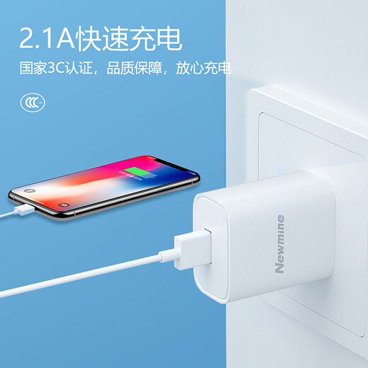 Newmine Apple Charger Android Phone 5V/2.1a Quick Power Adapter Universal Apple iPhone14/SE2/13/IPAD планшетов планшета и т. Д. LC203 White