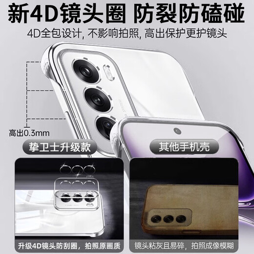 Zhigu [Feel de metal desnudo] adecuado para Oppo Reno12 Case de teléfonos móviles OPPO Reno12 Caso protectora Ultra, completamente transparente, anti-caída sin fallas, disipación de calor de alto transparente de alto transparente