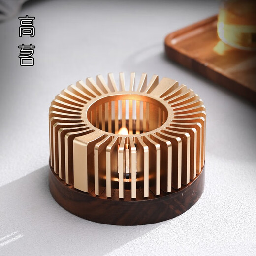 Gaoming candle warm tea stove candlestick warm tea base heating stove teapot tea warmer insulation stove roasted tea stove roasted tea set tea set streamer candle base + hammered pot 240ml