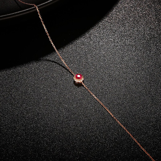 Tingliang Burmese natural ruby bracelet 0.2 carat 18K gold set with diamonds for your lover