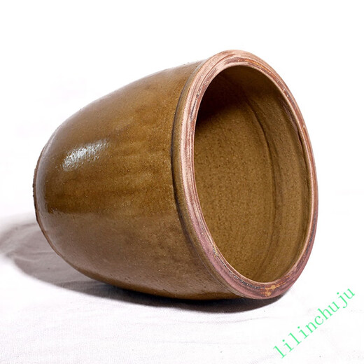 Yili marinated meat vat, old-fashioned water vat, clay pottery, household water storage, ceramic landscaping vat, rural sauerkraut and pickle vat, large vat for brewing 200Jin Jin is equal to 0.5kg, thickened and tall, with glaze inside the vat