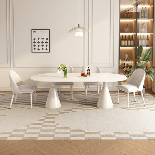 Paschaman Esstisch Rock Platte Esstisch Stuhl Kombination Sahne Sahne Stil Minimalist modern